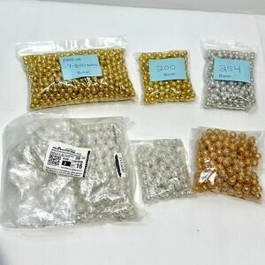 Assorted Big Lot of Gold and Silver Filigree 8mm and 10mm Jewelry Craft Beads